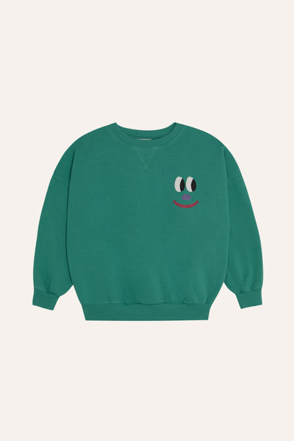 Smiling Face Green Sweatshirt GREEN