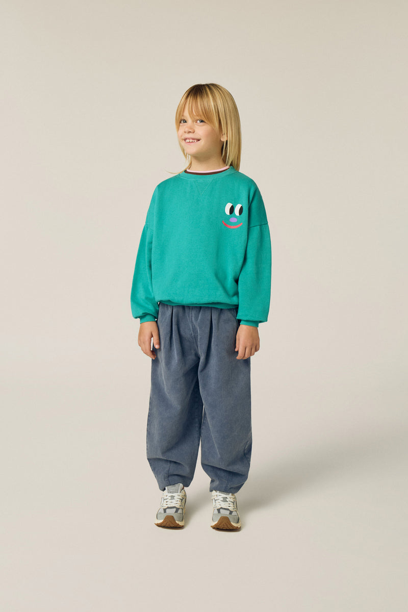 Smiling Face Green Sweatshirt