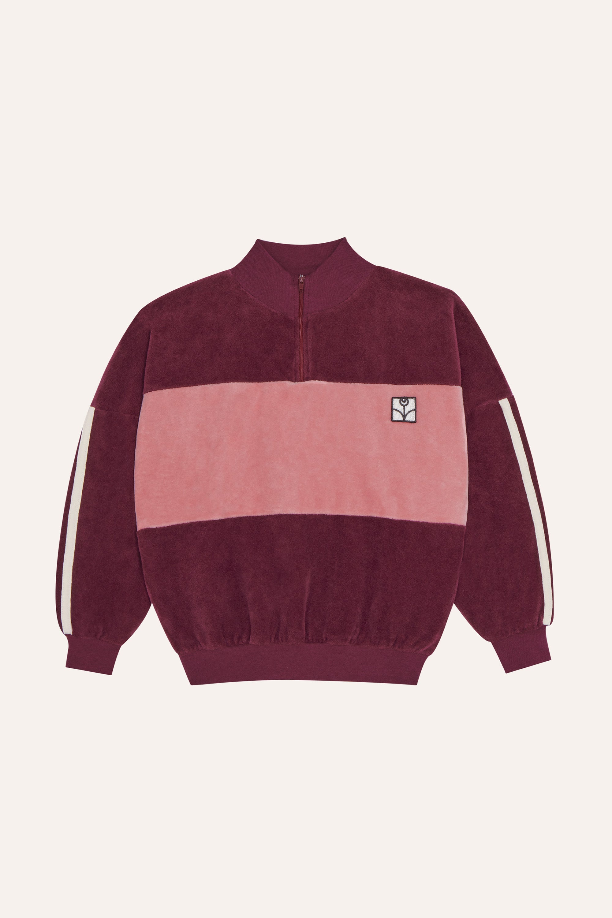 Burgundy Color Block Sweatshirt BURGUNDY