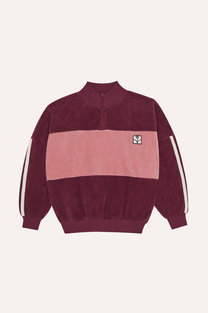 Burgundy Color Block Sweatshirt BURGUNDY