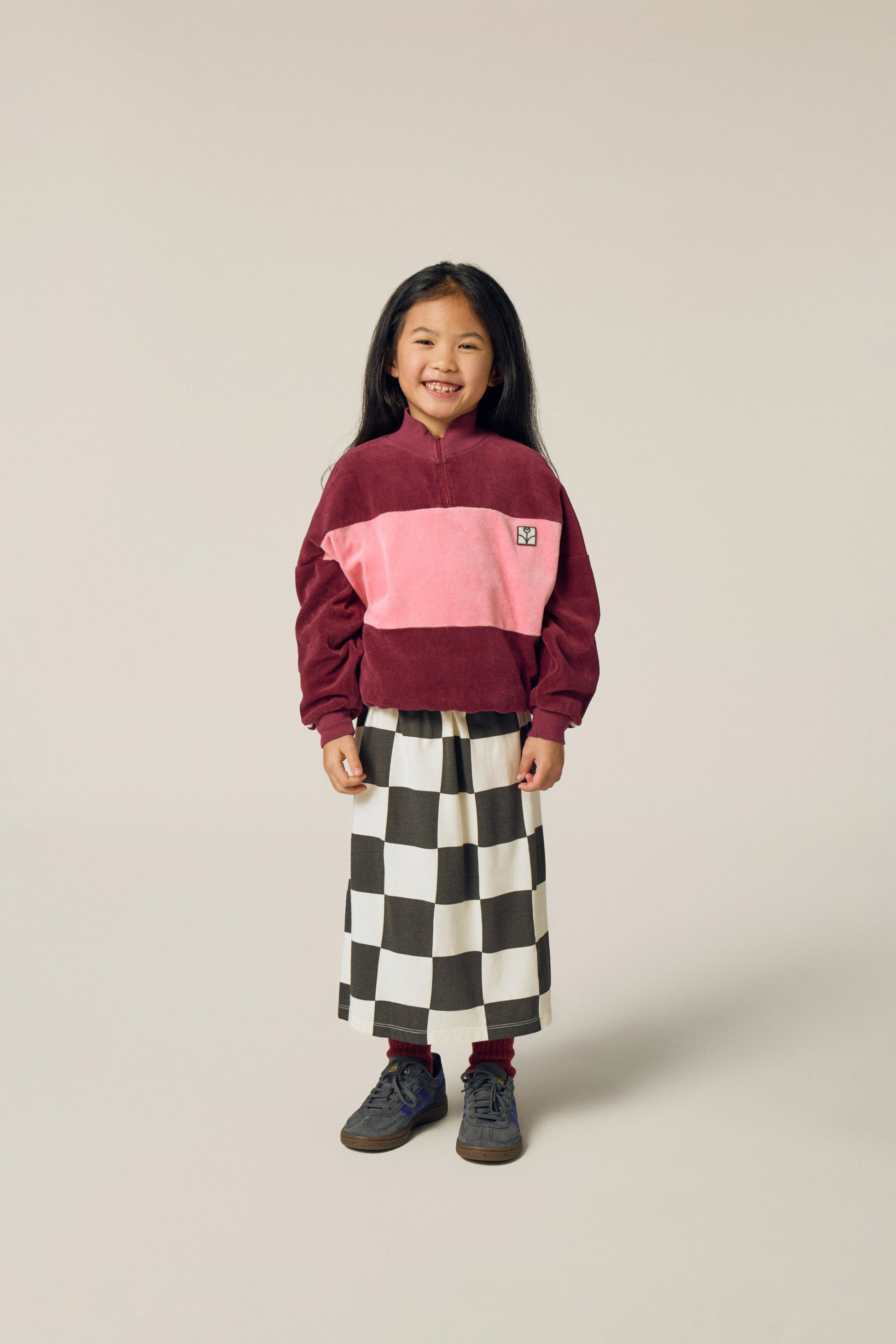 Burgundy Color Block Sweatshirt BURGUNDY