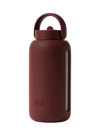 Day Bink glass water bottle BLACK CHERRY