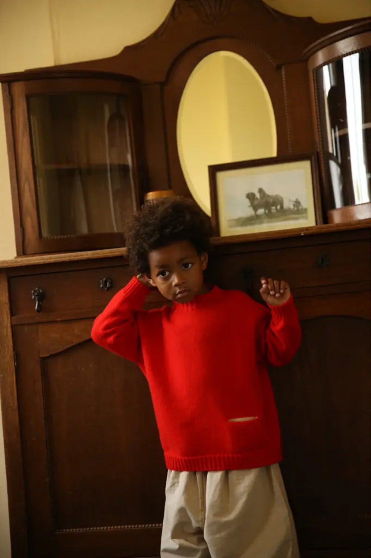 Pull enfant en laine mérinos Kasper POPPY RED