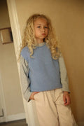 Kamizelka z wełny merino Harvey Kids LIGHT BLUE