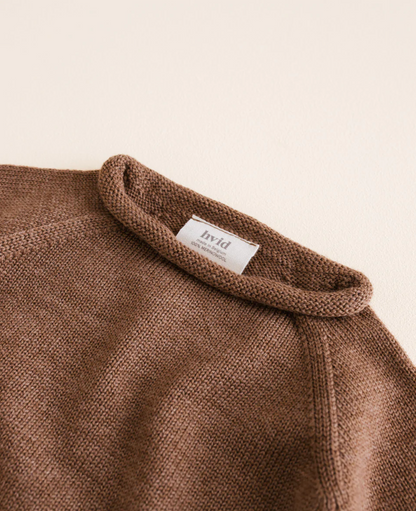 Sweterek niemowlęcy z wełny merino Georgette MOCHA