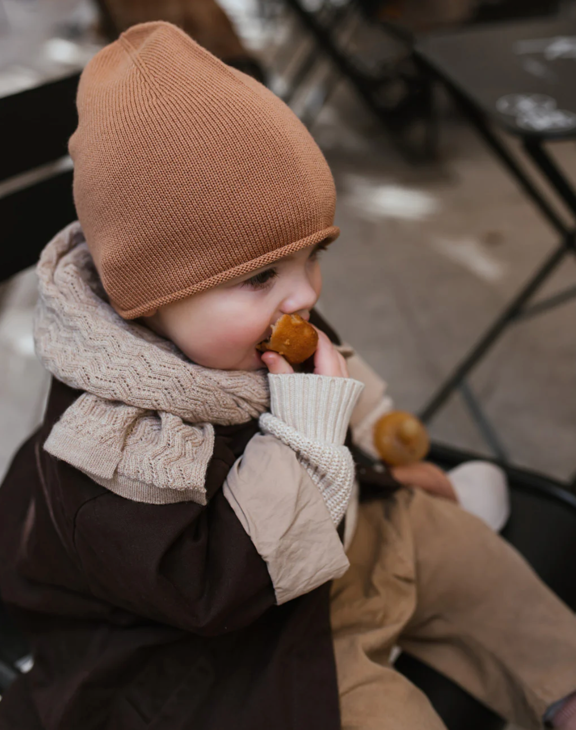 Cappello Efa Beanie sottile in lana merino per tutto l'anno TERRACOTTA