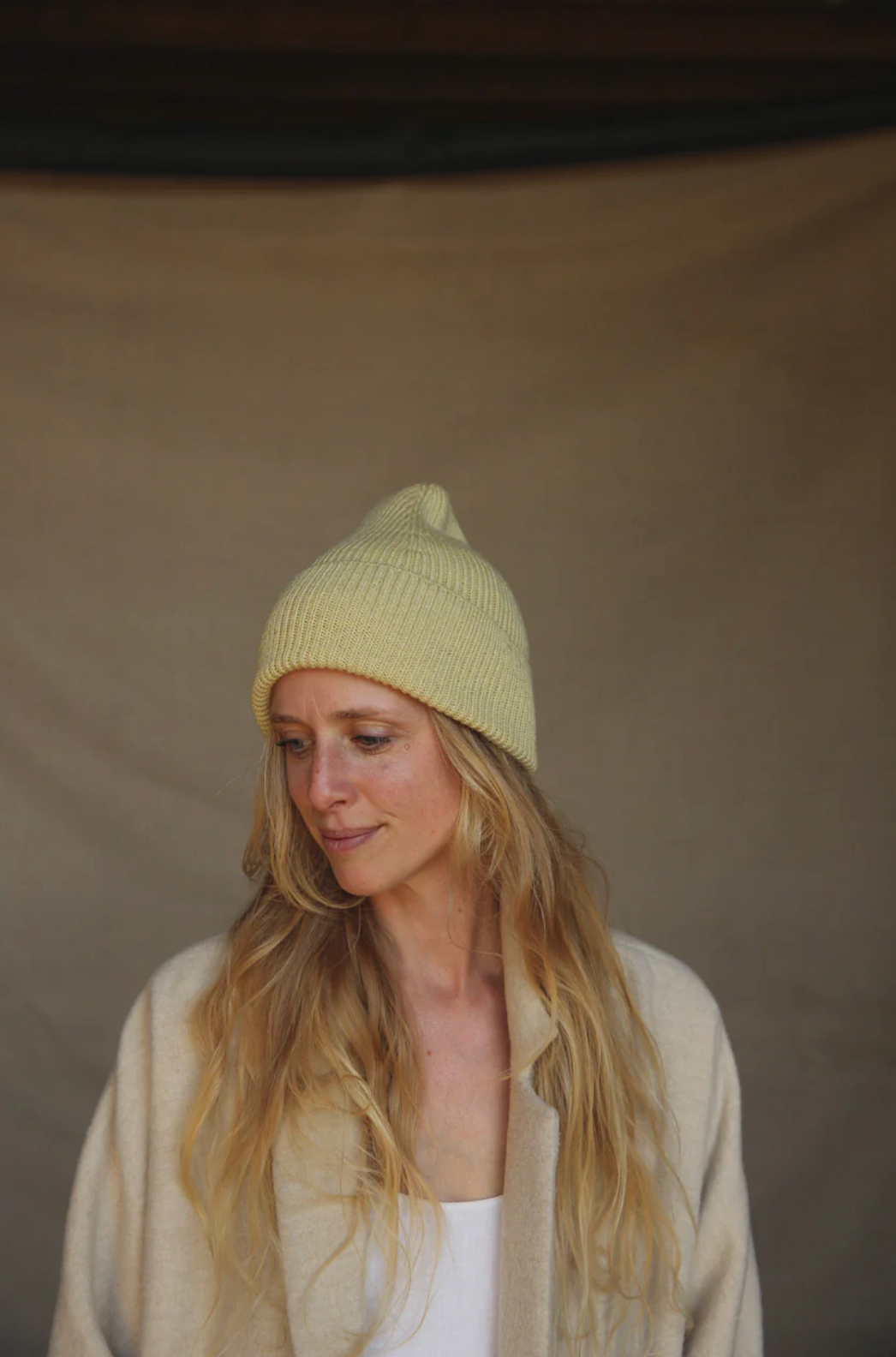 Czapka z wełny merino Fonzie Adult LIGHT YELLOW