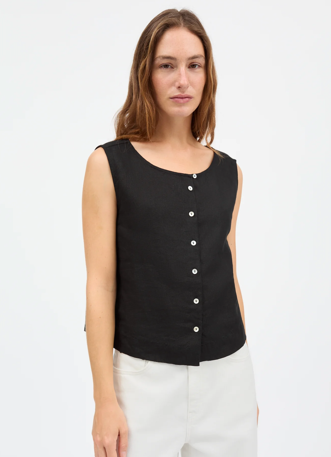 Vetiver Linen Top