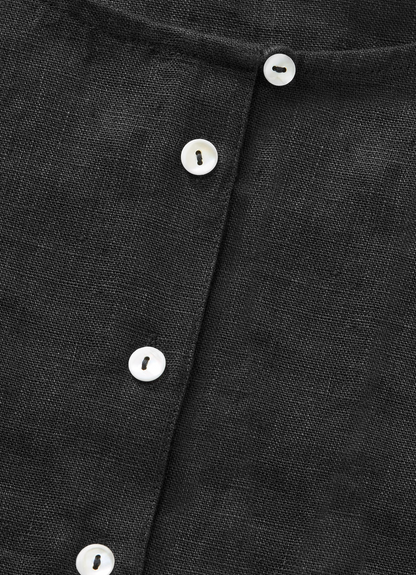 Vetiver Linen Top BLACK