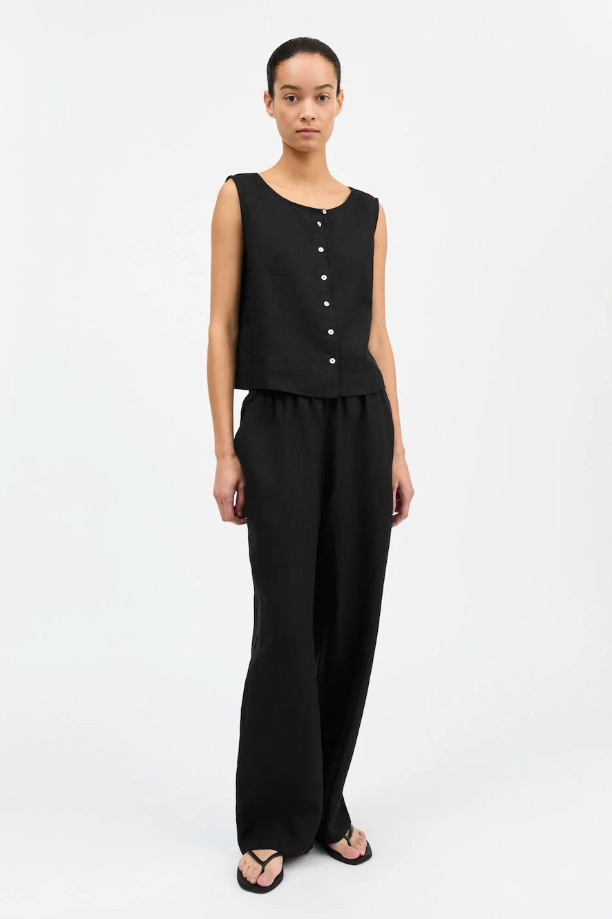 Vetiver Linen Pants BLACK