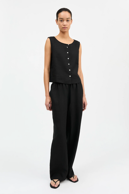 Vetiver Linen Pants BLACK