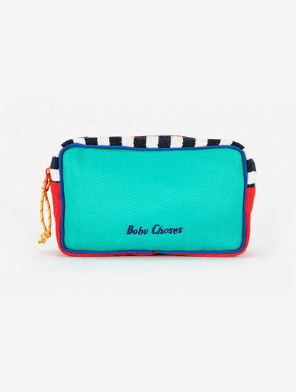 Color block cotton pouch
