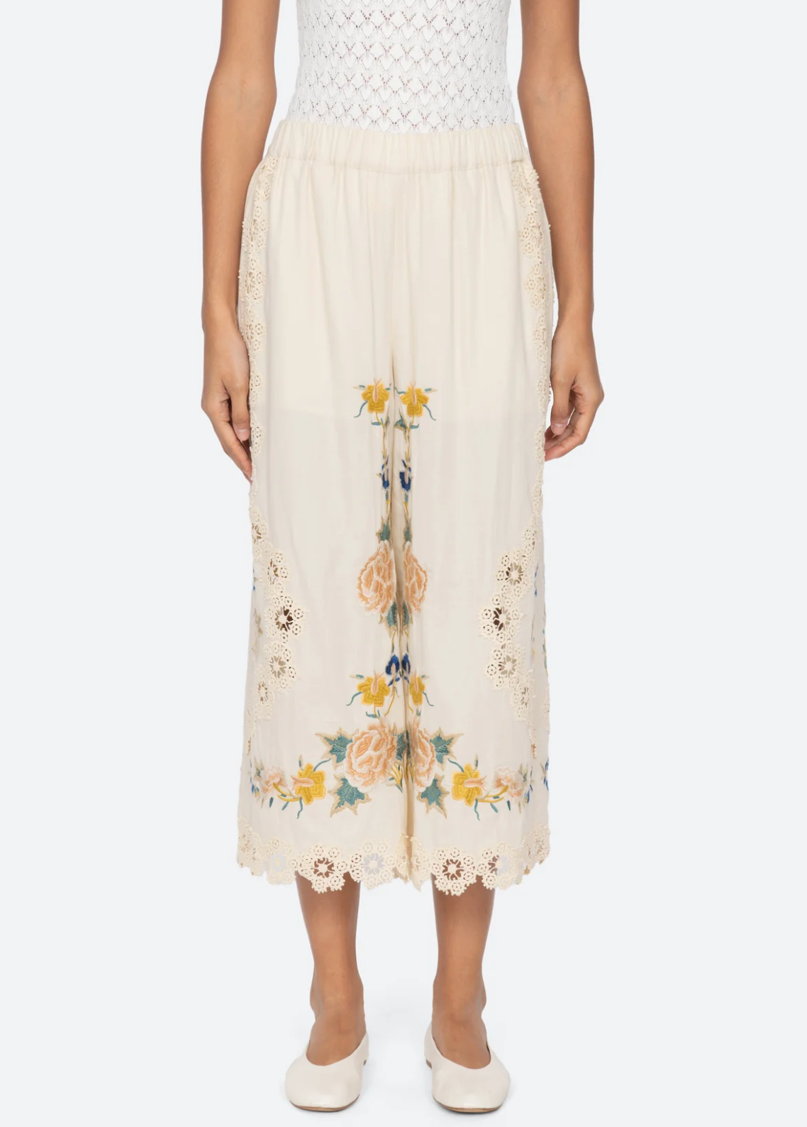 Adonna Embroidery Pants CREAM