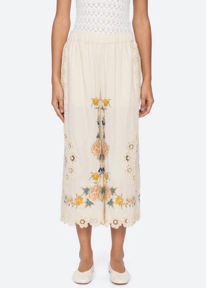 Adonna Embroidery Pants CREAM