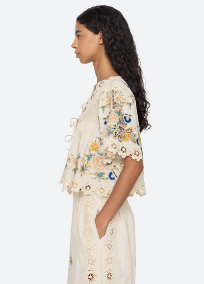 Adonna Embroidery Top CREAM