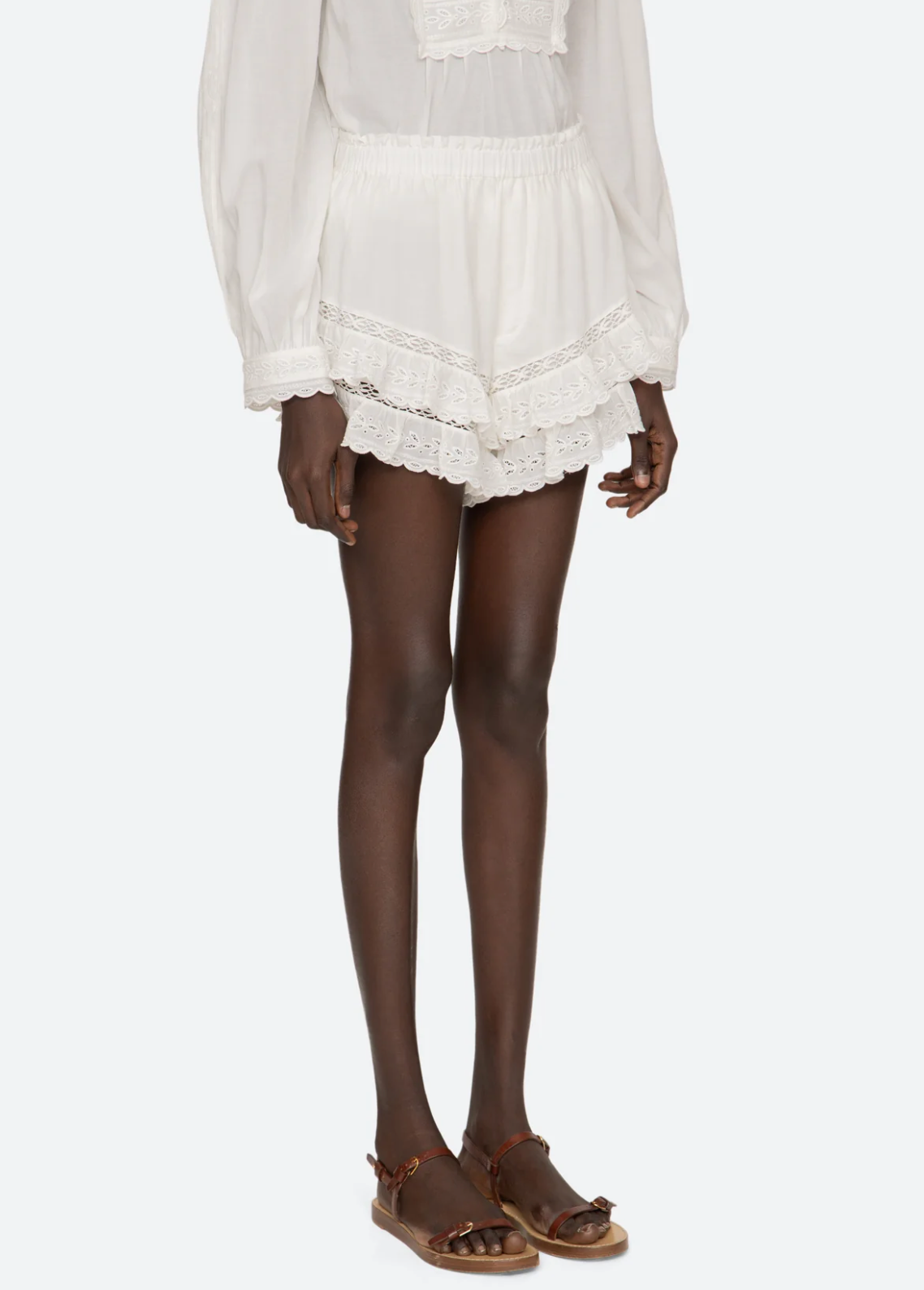 Eliza Solid Shorts WHITE