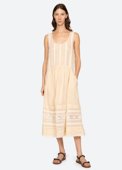 Pippa Solid Midi Dress CREAM