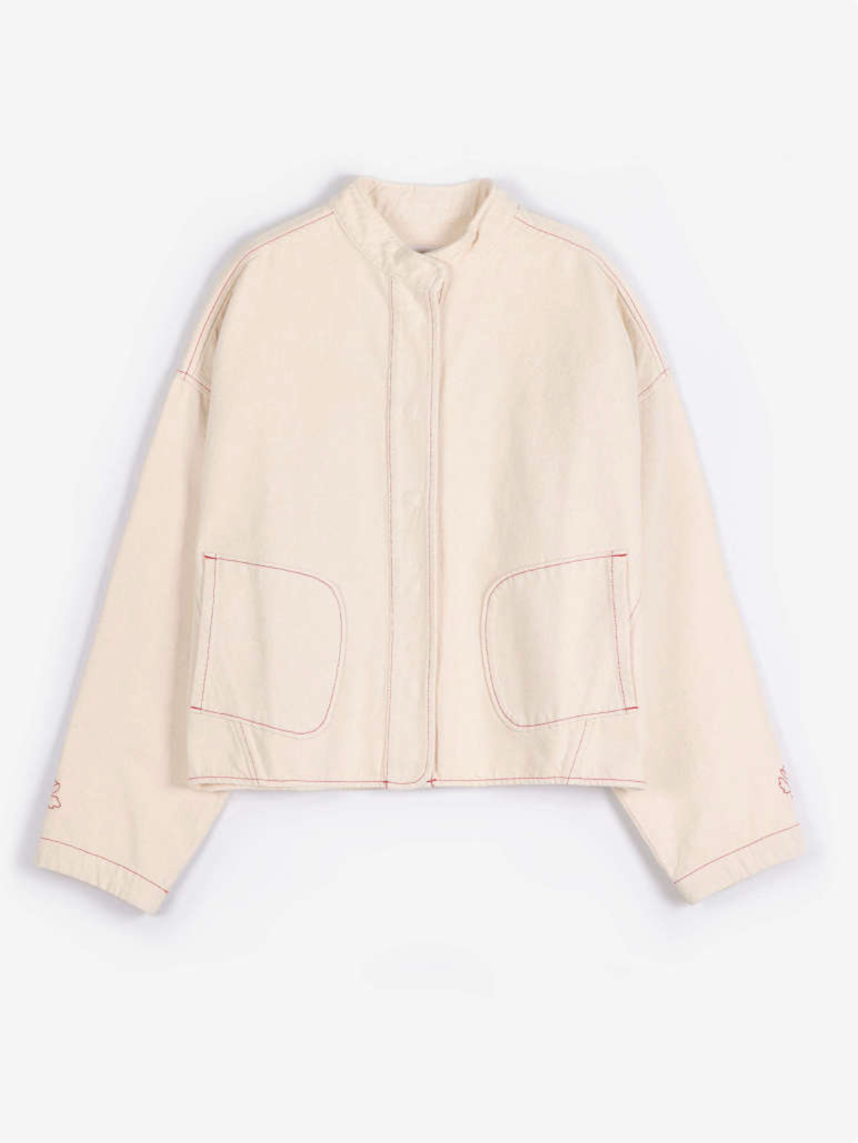 Vibrant Flower ecru twill jacket
