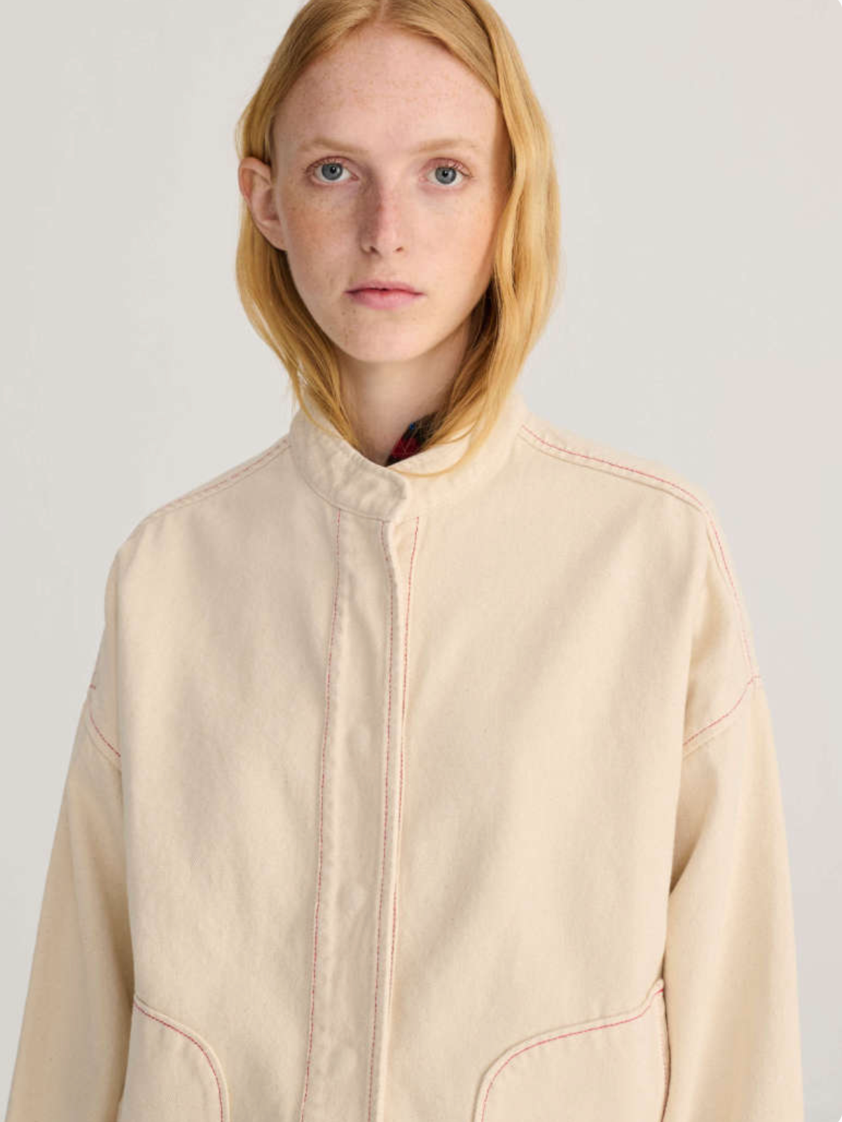 Vibrant Flower ecru twill jacket