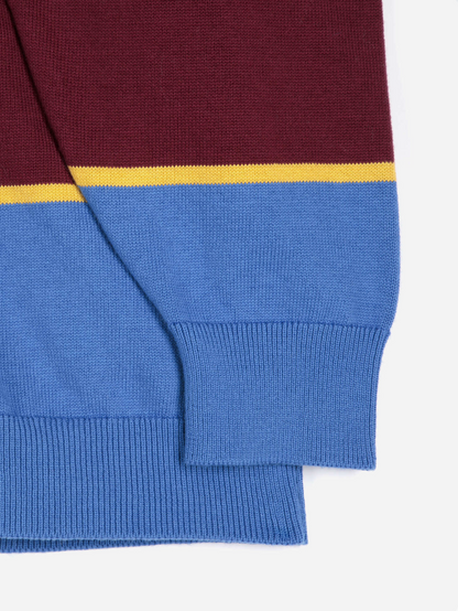 Striped cotton polo jumper