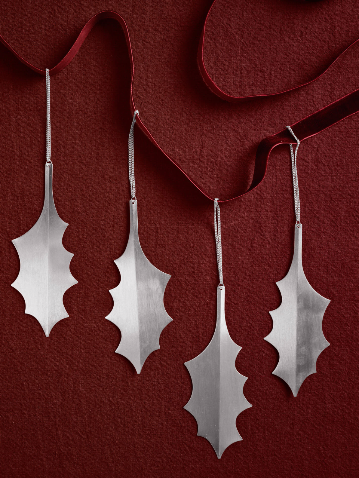 Holly Leaf Ornaments SILVER