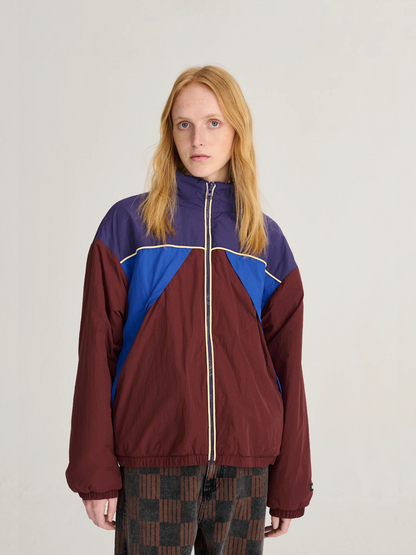 Color Block Nylon Sherpa Puffer
