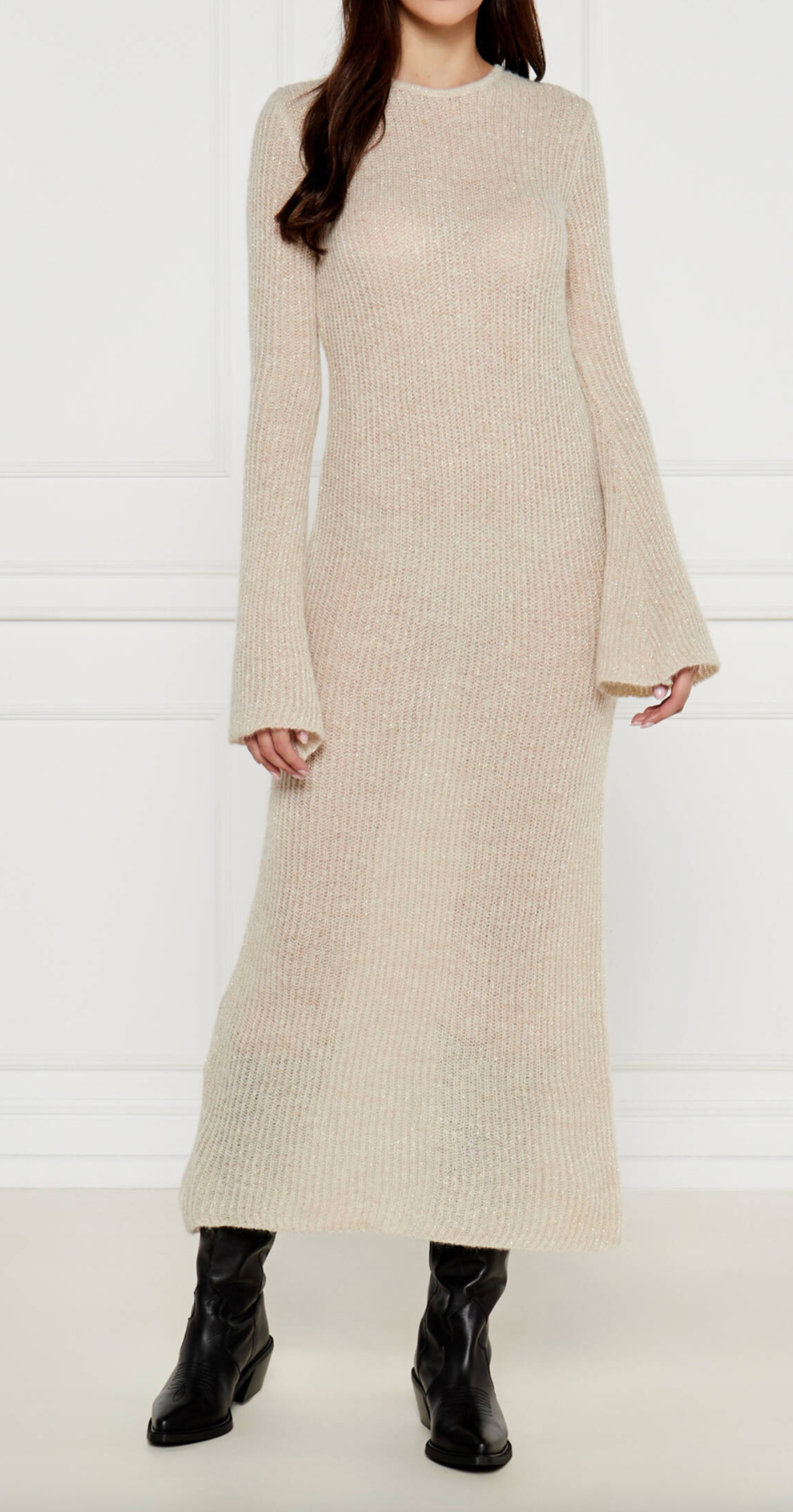 OUTLET Damska długa sukienka z wełną | rozm. M bébé concept BÉBÉ Concept 