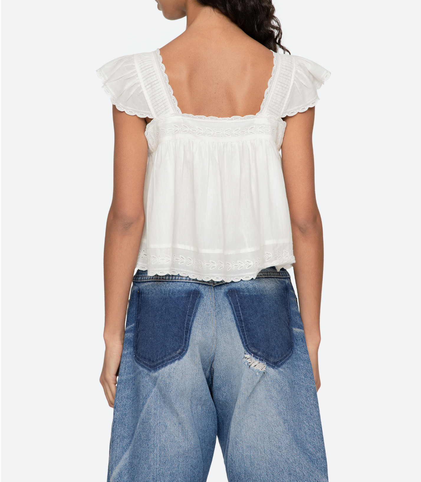 Eliza Solid Flutter Top