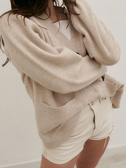 Damski kardigan oversize z wełny merino Mille Family BÉBÉ Concept 