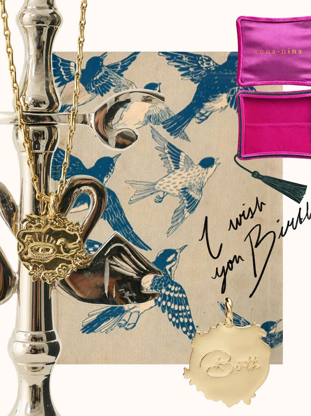 Pozłacana zawieszka Memorable Charm Birth BIRTH