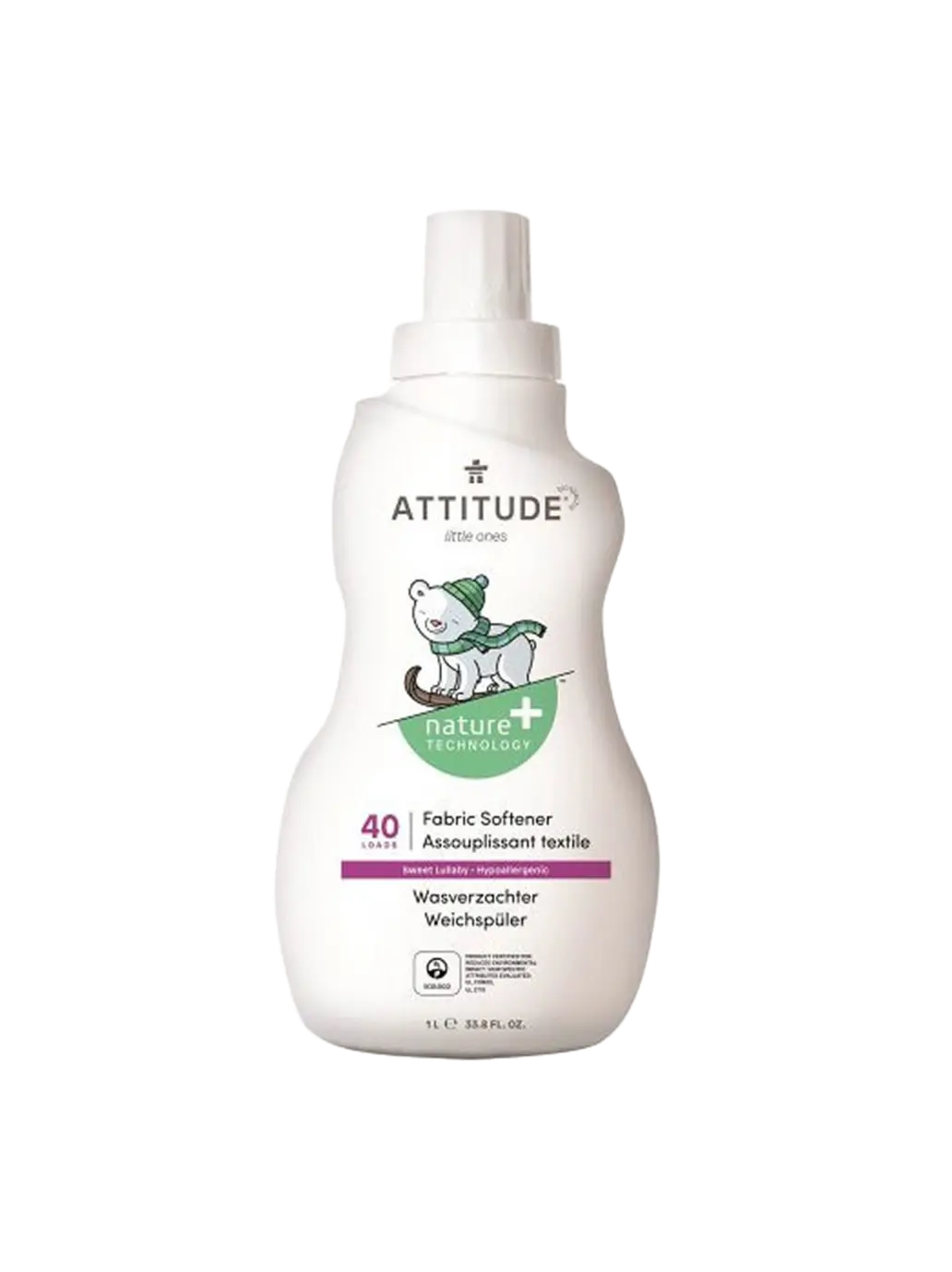 płyn do płukania ubranek dziecięcych o zapachu Sweet Lullaby 1l Attitude BÉBÉ Concept