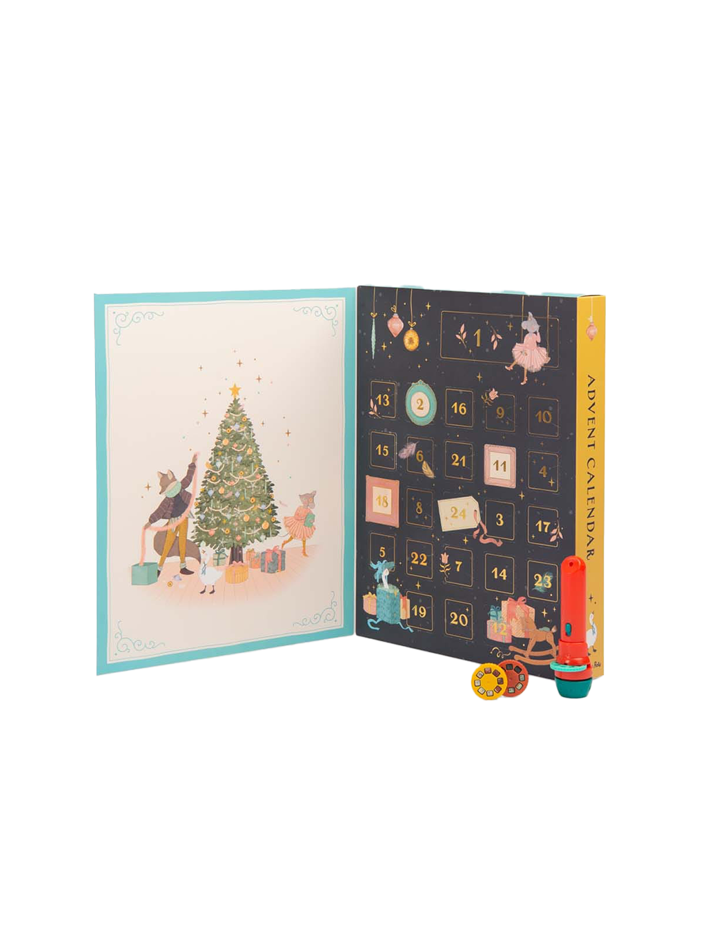 Kalendarz adwentowy z projektorem Nighttime Stories Moulin Roty BÉBÉ Concept 