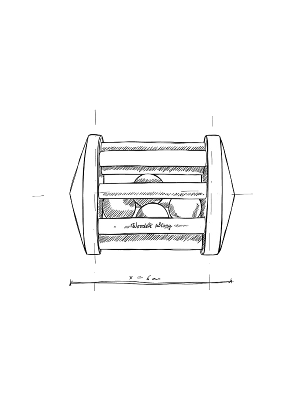 Drewniana grzechotka vintage Turtle Dove Wooden Story BÉBÉ Concept