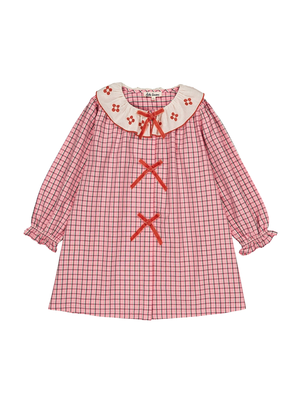 Sukienka Groseille dress Pink check Hello Simone BÉBÉ Concept 