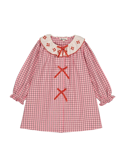 Sukienka Groseille dress Pink check Hello Simone BÉBÉ Concept 