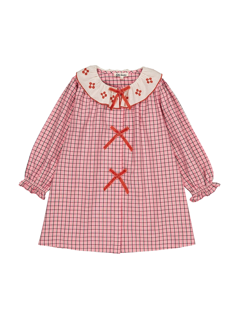 Sukienka Groseille dress Pink check Hello Simone BÉBÉ Concept 