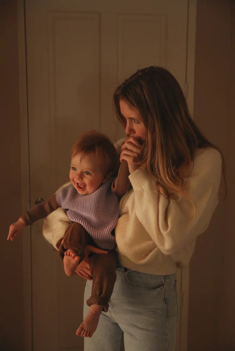 Kamizelka merino dla niemowląt Harvey vest Hvid BÉBÉ Concept 