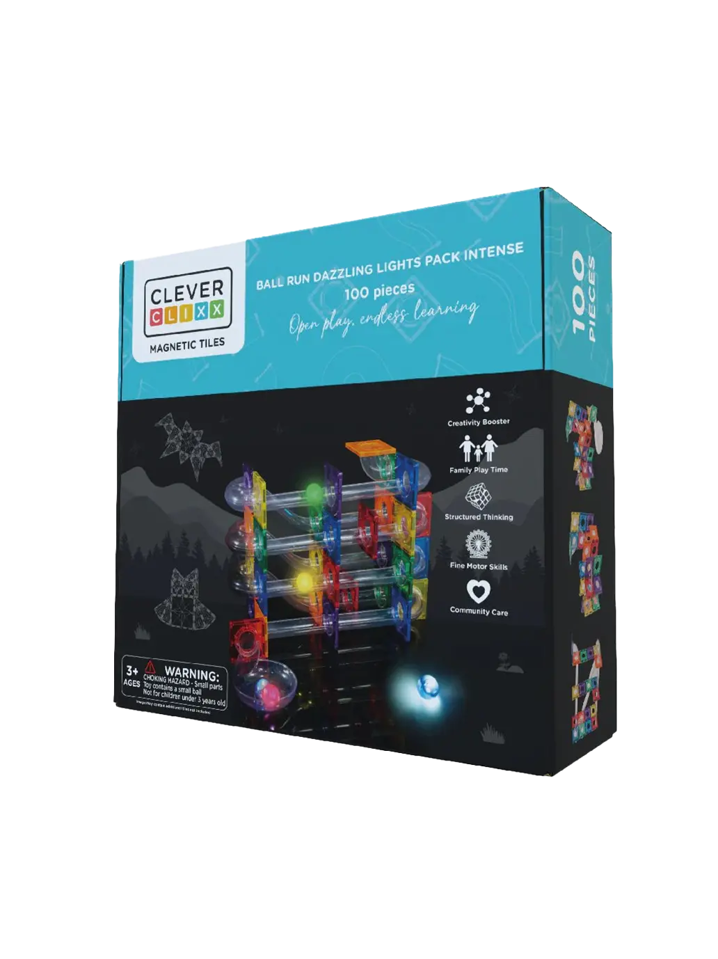 Klocki magnetyczne Ball Run Dazzling Lights Pack Cleverclixx BEBE Concept 