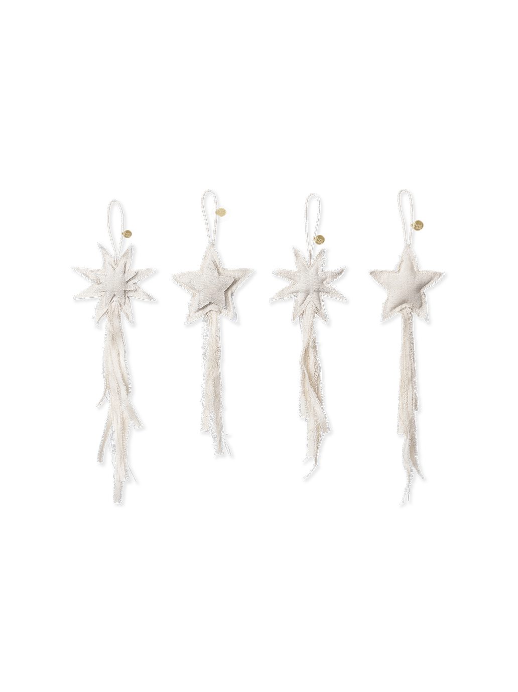 Zestaw płóciennych ozdób świątecznych Vela Star Ornaments Ferm Living BEBE Concept 