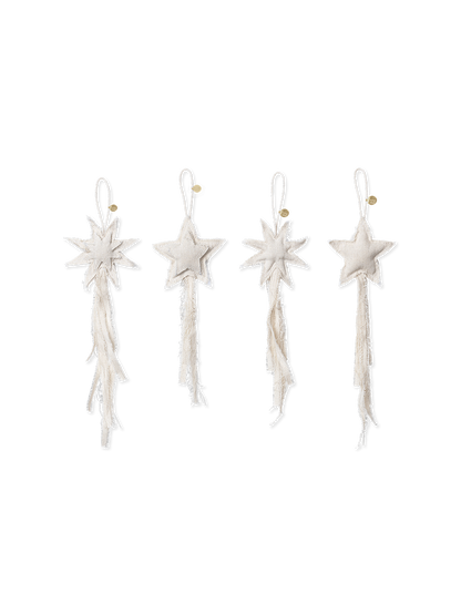 Zestaw płóciennych ozdób świątecznych Vela Star Ornaments Ferm Living BEBE Concept 