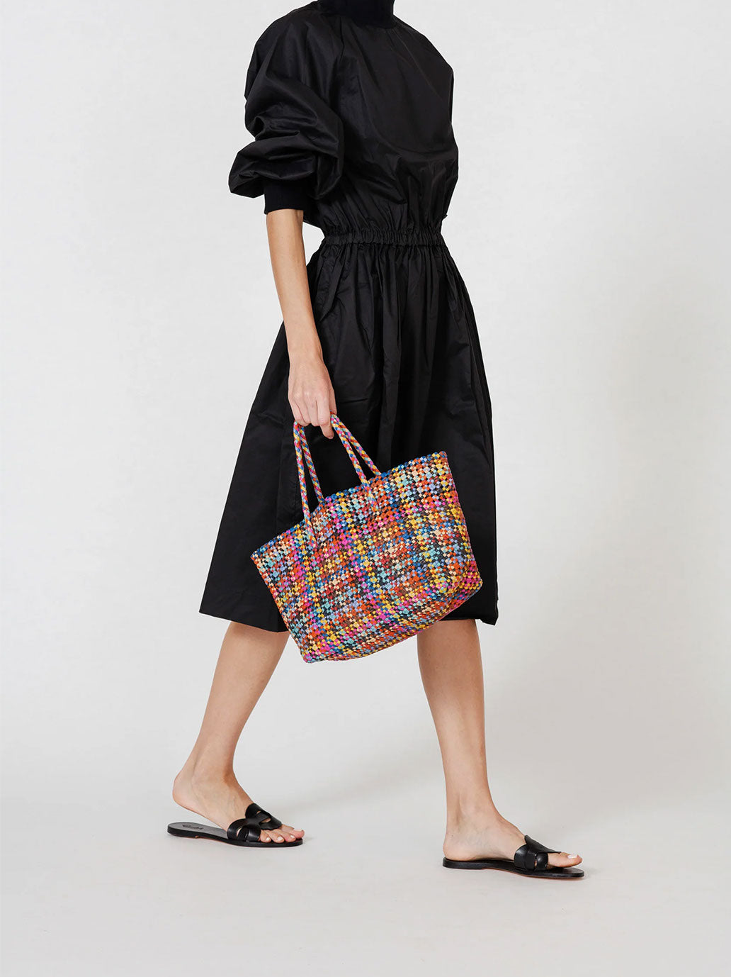 Leather Flower Basket MULTI