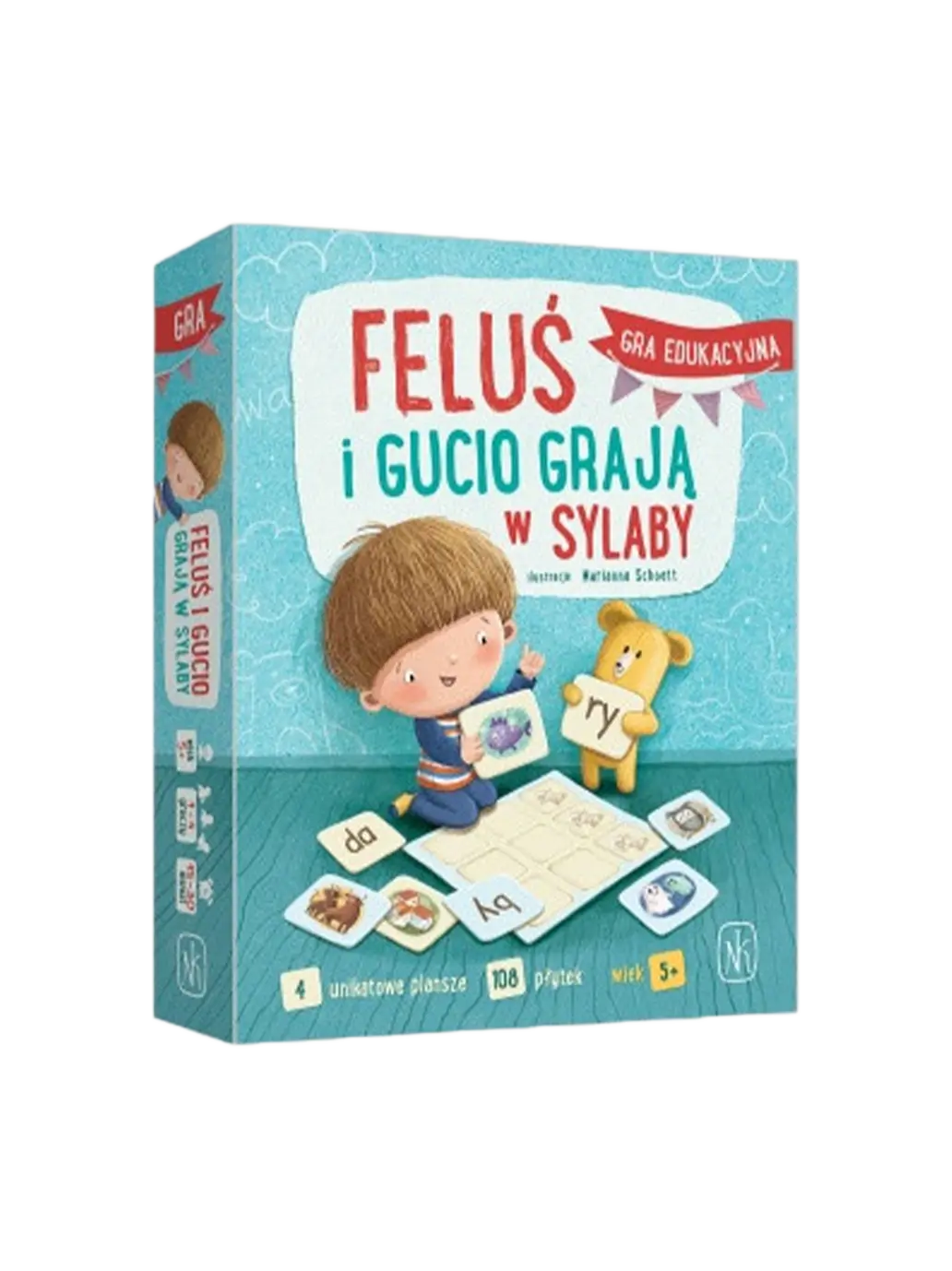 Feluś i Gucio grają w sylaby Wydawnictwo Nasza Ksiegarnia BÉBÉ Concept
