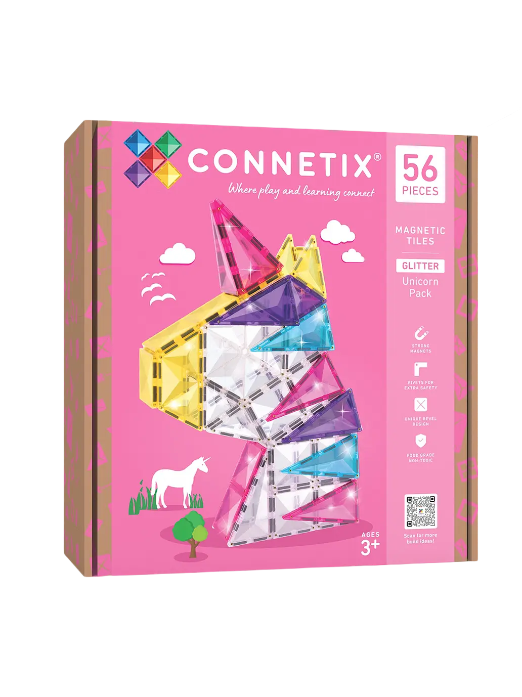 Brokatowe klocki magnetyczne Glitter Unicorn Pack Connetix BÉBÉ Concept 