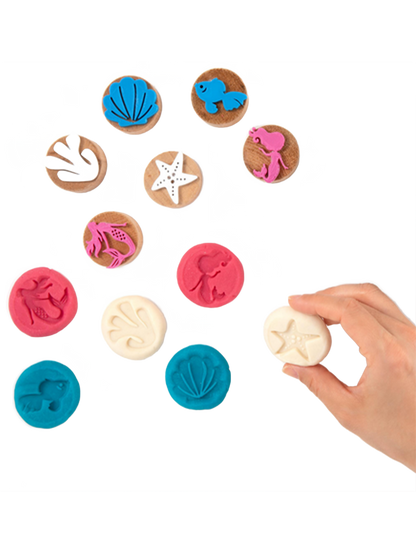 Zestaw drewnianych stempli do ciastoliny i farb ChildGen BÉBÉ Concept 