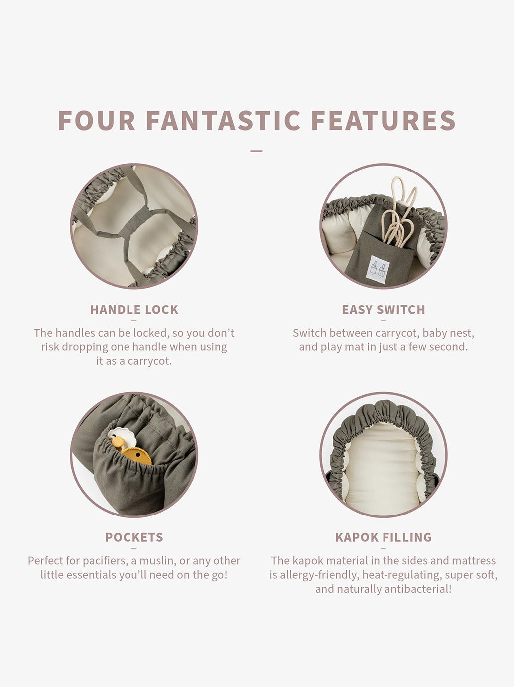 Gniazdko niemowlęce Sebra 3-in-1 Baby Nest Sebra BÉBÉ Concept 