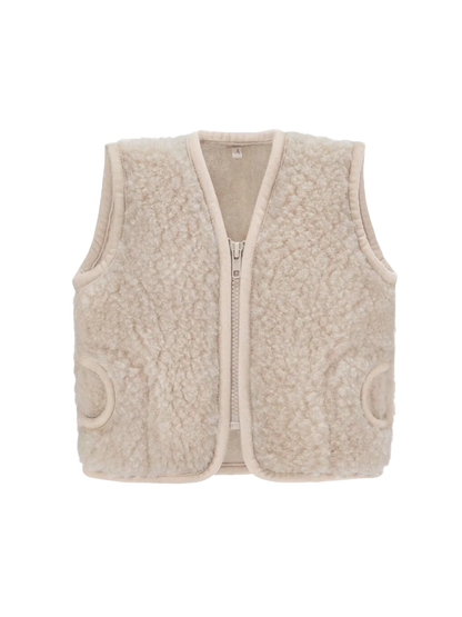 Wełniana kamizelka z podszewką BEIGE