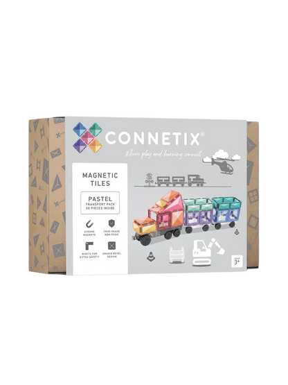 Klocki magnetyczne Pastel Transport Pack Connetix BÉBÉ Concept 