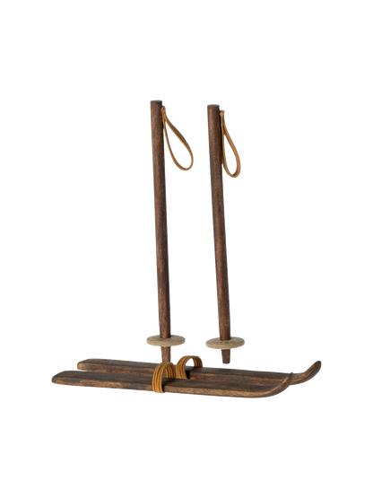 Drewniane narty z kijkami dla myszek Maileg BÉBÉ Concept