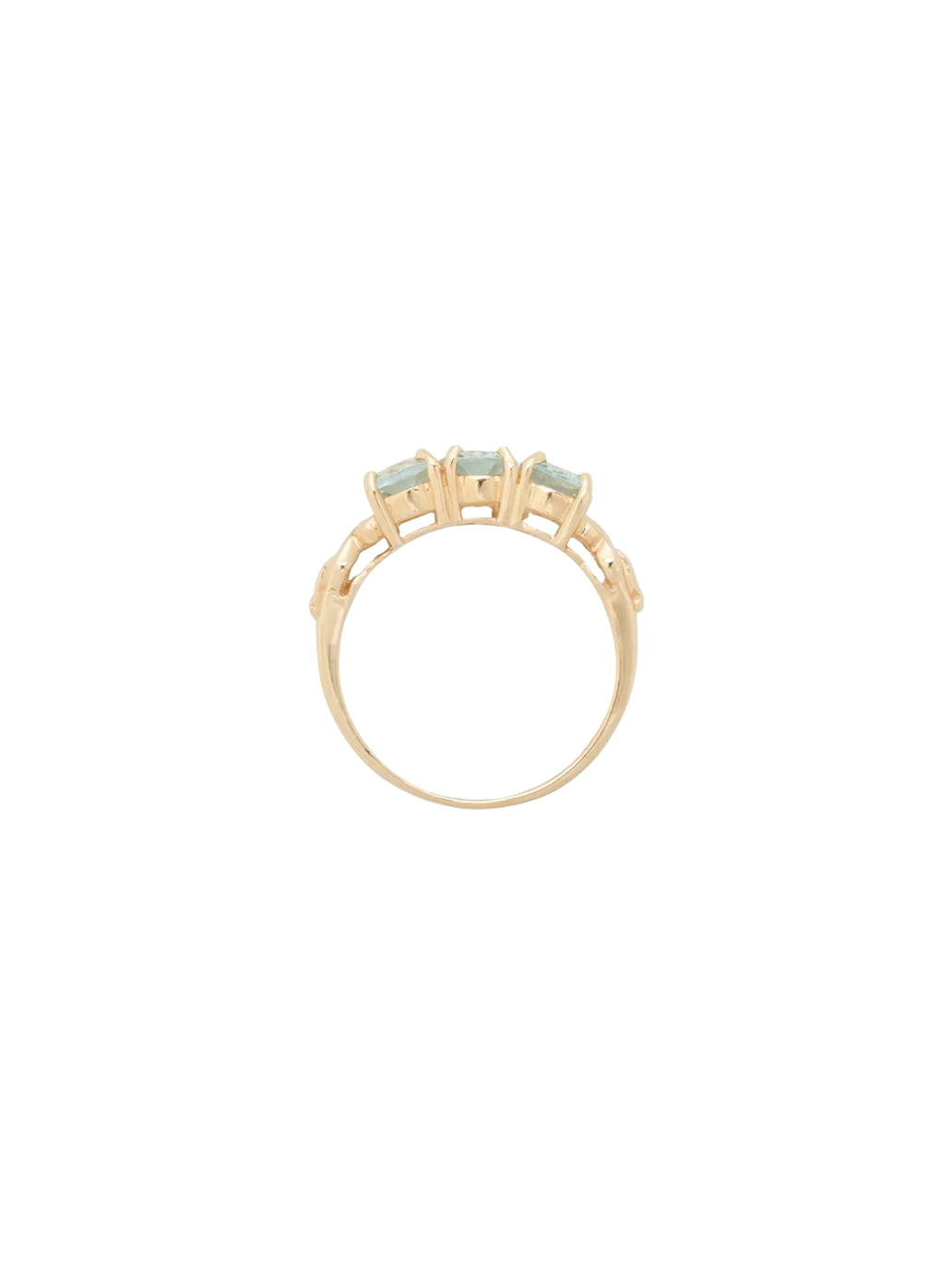 Rose Aquamarine Ring 14k Gold