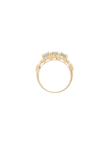 Rose Aquamarine Ring 14k Gold